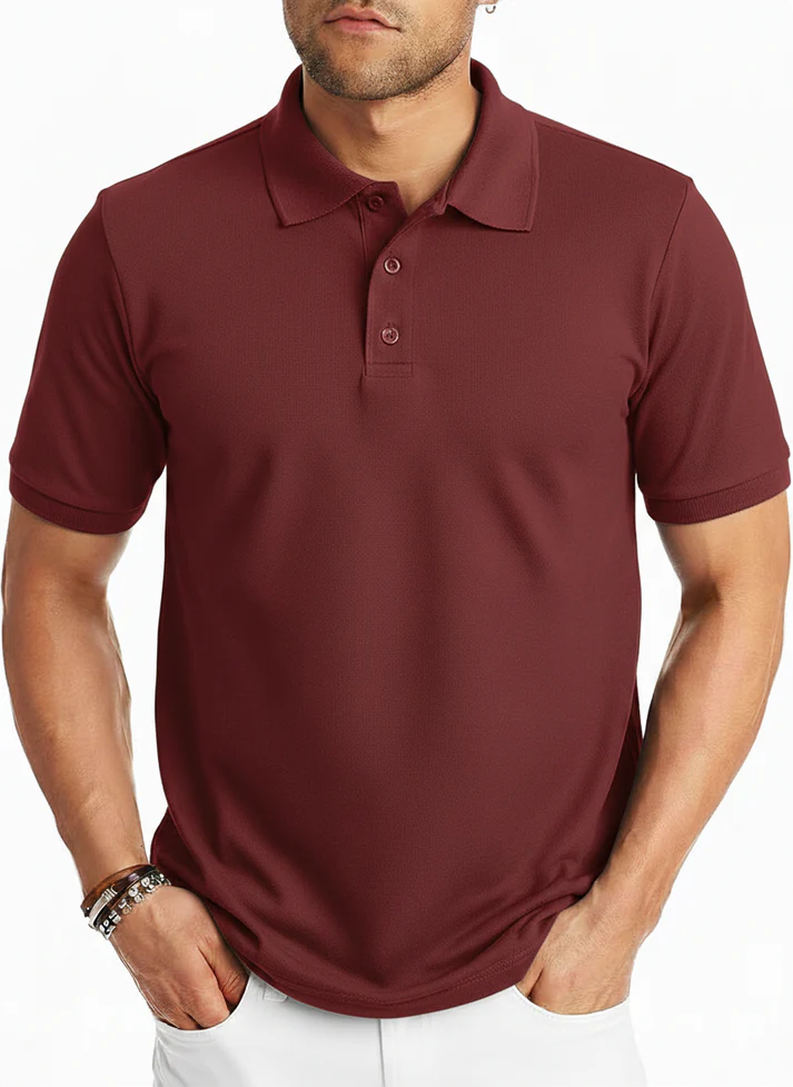 Burgundy classic polo shirt