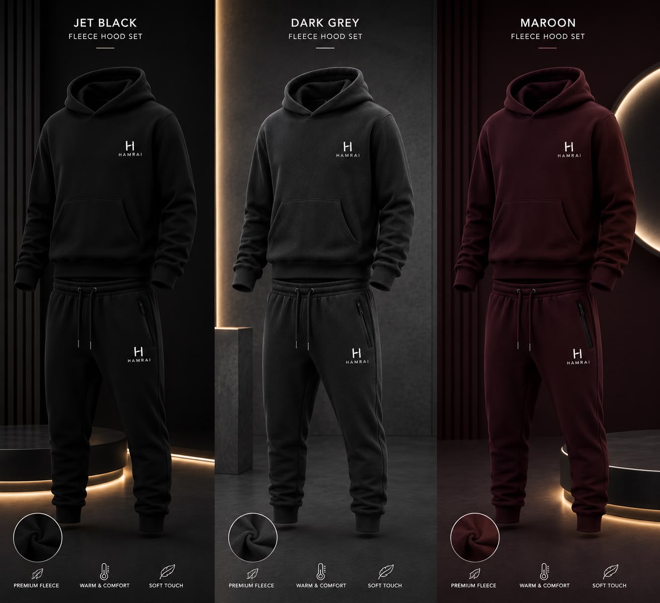 Soft warm & comfortable fleece tracksuit with a modern fit. Perfect for winter wear and export quality